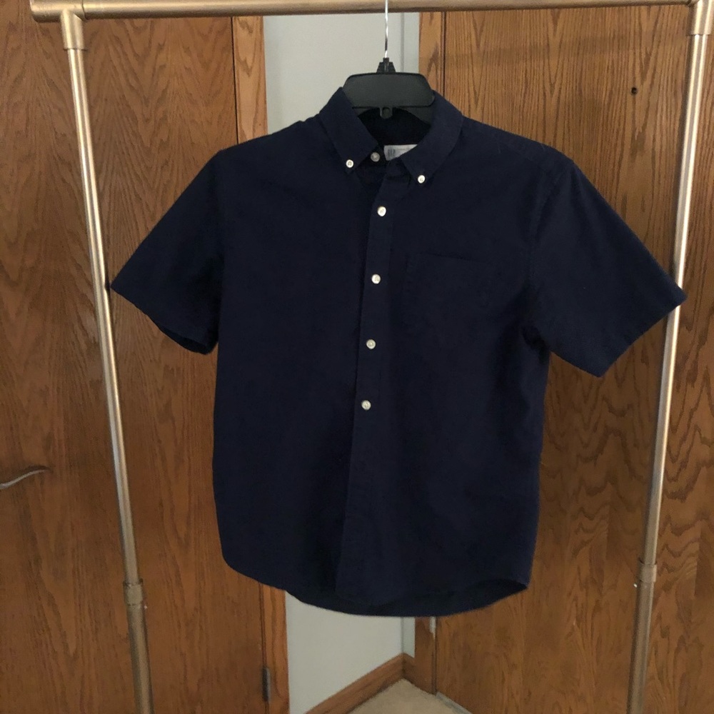Navy Gap Short Sleeve Button Up